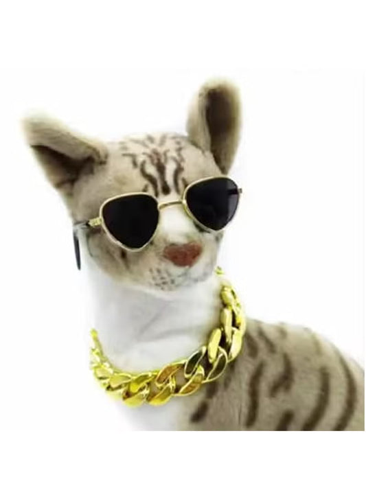 Pet Necklace & Glasses Set for Cats