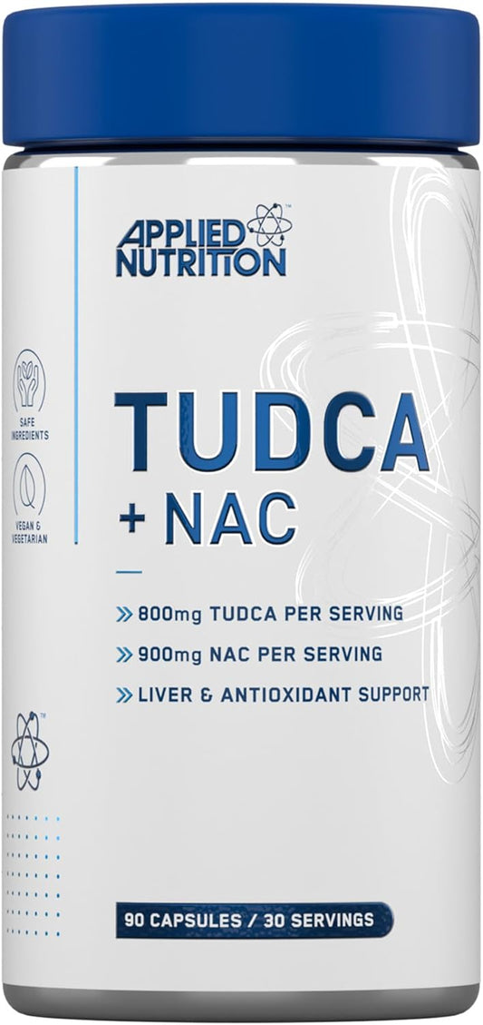 Applied Nutrition TUDCA + NAC Capsules - Tauroursodeoxycholic Acid, Liver Support Supplement Enhances Bile Production, Boosts Digestion and Immune System Support (90 Capsules - 30 Servings)