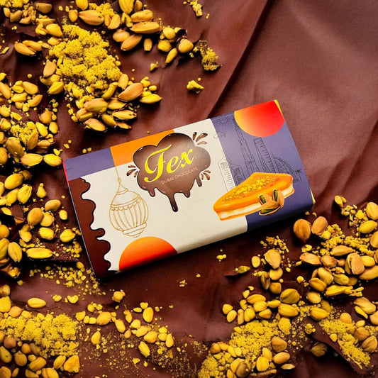 FEX | Pistachio Kunafa Chocolate Bar 230g | Dubai Chocolate | Pistachio Cream Filling| Freshly Made with Premium Ingredients