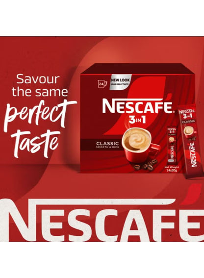 Nescafe Classic 3 in 1 Coffee Mix 20grams Pack of 24