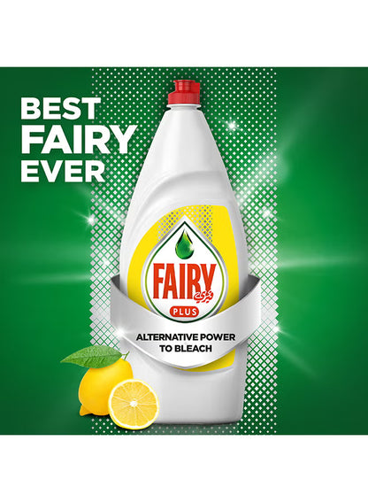 Fairy Plus Lemon Dishwashing Liquid Soap With Alternative Power To Bleach Pack of 2
