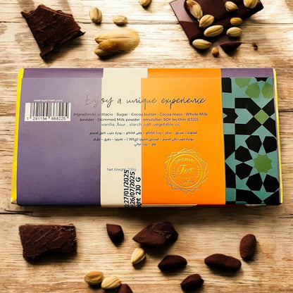 FEX | Pistachio Kunafa Chocolate Bar 230g | Dubai Chocolate | Pistachio Cream Filling| Freshly Made with Premium Ingredients