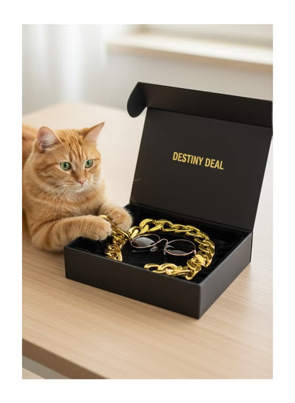 Pet Necklace & Glasses Set for Cats