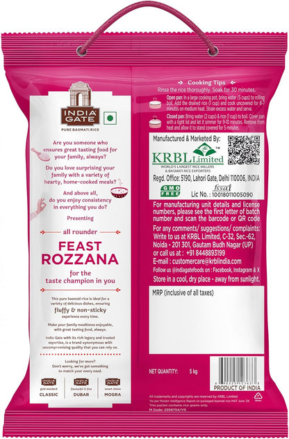 India Gate Feast Rozzana Basmati Rice 4x5 kg