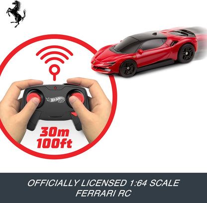 Hot Wheels RC 1:64 Ferrari SF90 Stradale Assetto Fiorano Battery-Powered Remote-Control Car