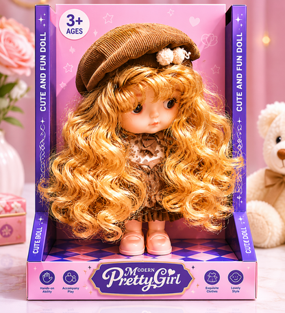 Doll Pretty Girl baby Doll for Kids, Soft Fashion Doll with Cute Outfit, Gift Toy for Girls, 3+ Ages