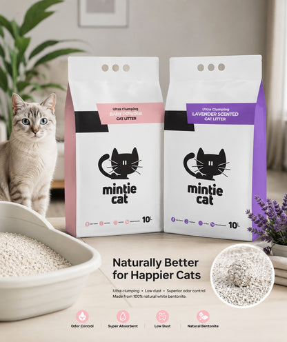 Mintie Cat Litter Lavender Scent 10L – Odor Control Cat Litter for Everyday Use
