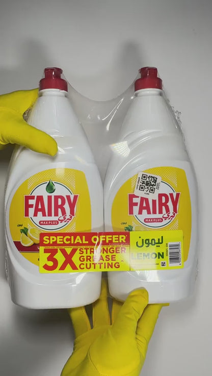 Fairy Plus Lemon Dishwashing Liquid Soap With Alternative Power To Bleach Pack of 2